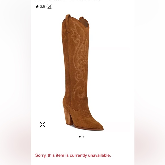 Steve Madden Lasso Pointed Toe Chunky Heel Knee-high Brown Cowboy Boots 8 - Picture 8 of 15